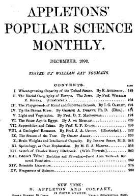 Appletons' Popular Science Monthly, December 1898
Volume LIV, No. 2, December 1898