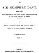 The Life of Sir Humphrey Davy, Bart. LL.D., Volume 2 (of 2)