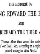 Chronicles of England, Scotland and Ireland (3 of 6): England (5 of 9)
The History of Edward the Fift and King Richard the Third Unfinished