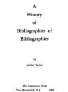A History of Bibliographies of Bibliographies