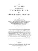 An Estimate of the True Value of Vaccination as a Security Against Small Pox