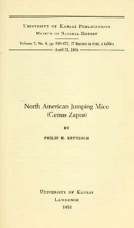 North American Jumping Mice (Genus Zapus)