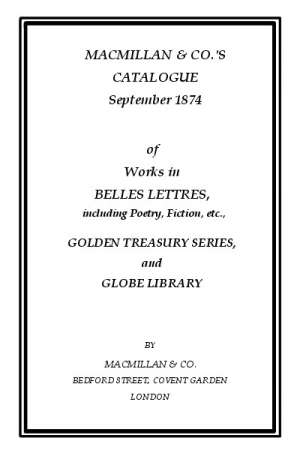 Macmillan & Co.'s Catalogue September 1874
