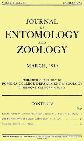 Journal of Entomology and Zoology, Vol. 11, No. 1, March 1919
