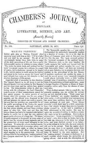 Chambers's Journal of Popular Literature, Science, and Art, No. 696
April 28, 1877.