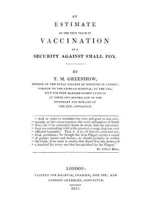 An Estimate of the True Value of Vaccination as a Security Against Small Pox