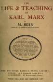 The life and teaching of Karl Marx