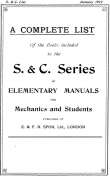 A Complete List of the S. & C. Series of Books by E. & F. N. Spon, January 1912
