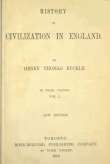 History of Civilization in England,  Vol. 1 of 3