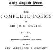 The Complete Poems of Sir John Davies. Volume 1 of 2. The Complete Poems of Sir John Davies. Volume 1 of 2.