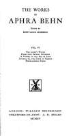 The Works of Aphra Behn, Volume VI