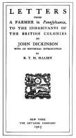 Letters from a Farmer in Pennsylvania to the Inhabitants of the British Colonies